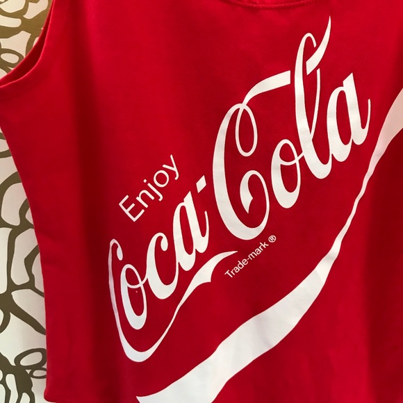 Coco Cola Logo Red Sleeveless Tight Bodysuit - Picture 4 of 7